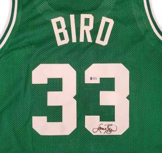 Boston Celtics Larry Bird Autographed Signed Green Jersey Beckett 192593