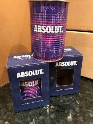 Absolut Vodka Cocktail Tin X2 Great Cup For Your Home Drinks Cocktails Boxed
