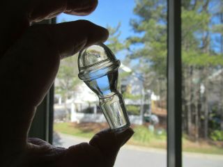 Vintage 2 1/4 " Long Clear Solid Glass Bottle Stopper Acorn Shaped