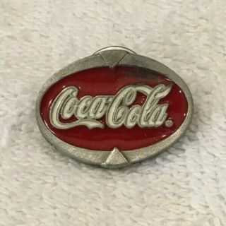1997 Oval Coca - Cola Pewter Hat / Lapel Pin Coke