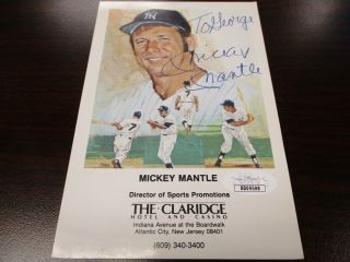Mickey Mantle JSA Authentic Autographed 6x4 