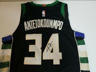 Giannis Antetokounmpo Signed Autographed Jersey Milwaukee Bucks Jsa Size Sm