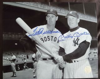 Mickey Mantle/yankees And Ted Williams/red Sox Signed Auto 8x10 Photo - Gfa