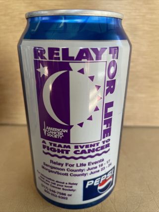 2000 Pepsi Relay For Life American Cancer Society Pt Alum Soda Can