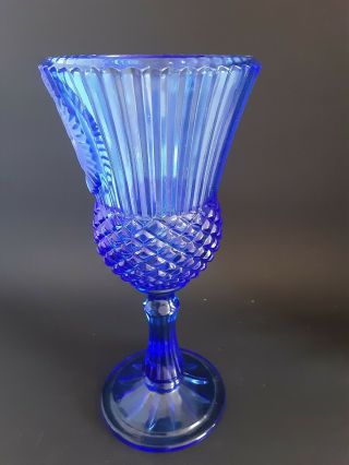 Vintage Avon Blue Glass Goblet Washington Profile 2