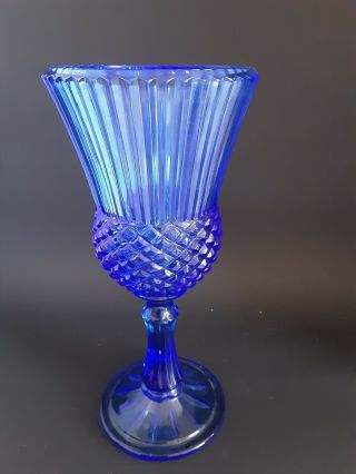 Vintage Avon Blue Glass Goblet Washington Profile 3