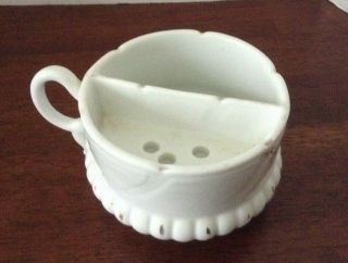 Antique Porcelain Mustache Cup with hand Painted Gold Designs 2