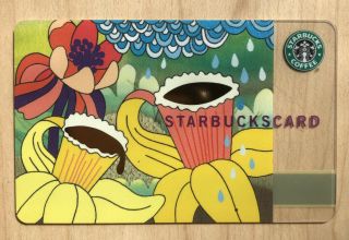 2004 Starbucks Card Tulips “daffodil” Spring 6020 Old Logo Near Rare Vhtf