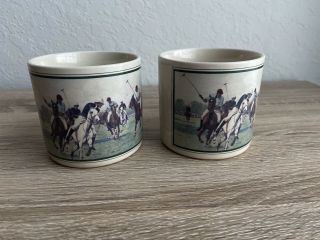 Vintage Polo Ralph Lauren Set Of 2 Mugs Stoneware 1988 Japan