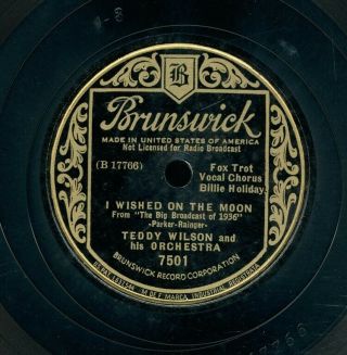 78tk - Jazz - Brunswick 7501 - Billie Holiday W/teddy Wilson - (miss Brown/i Wished On)