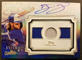 Bo Bichette Rc 2020 Topps Sterling On Card Triple Jersey Auto Autograph 05/10