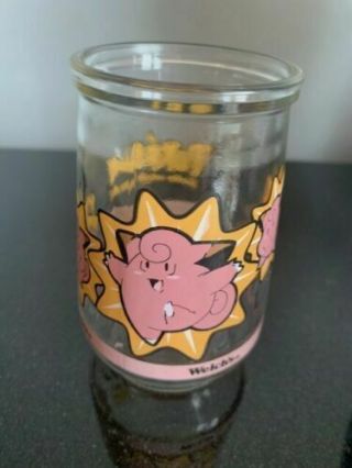 Pokemon 66 Clefairy Welchs Jelly Jar Juice Glass 1999 Nintendo Collectible