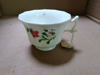 Antique Hand Painted Softpaste Sprig Decorated Porcelain Tea Cup