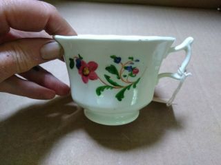 Antique Hand Painted Softpaste Sprig Decorated Porcelain Tea Cup 2