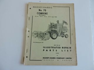 Massey Harris No.  70 Combine Self Propelled Repair And Parts Book
