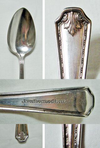 John Bartram Hotel Phila Pa Silverplated Tea Spoon Roosevelt Pattern Is Co