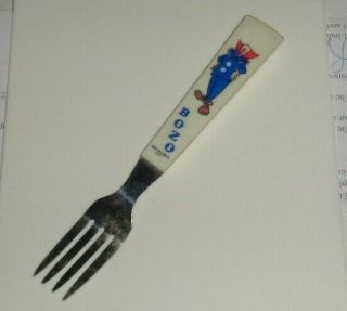 Htf Bozo The Clown Fork White Handle 5.  75 - Inch Long Americana