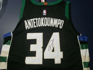 Giannis Antetokounmpo Signed Autographed Jersey Milwaukee Bucks Jsa Size 48