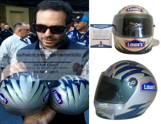 Jimmie Johnson 48 Lowes Signed Mini Nascar Racing Helmet Beckett Bas Autograph