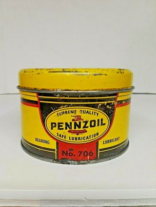 Vintage Pennzoil 705 Multi - Purpose Lubricant Grease One Pound Tin Can