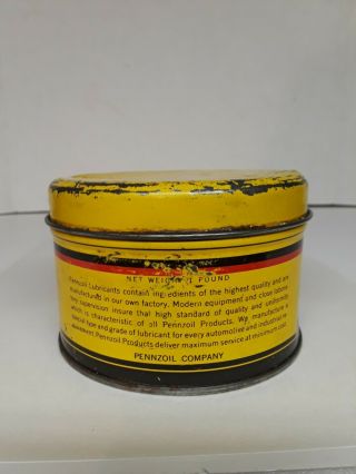 Vintage Pennzoil 705 Multi - Purpose Lubricant Grease One Pound Tin Can 3