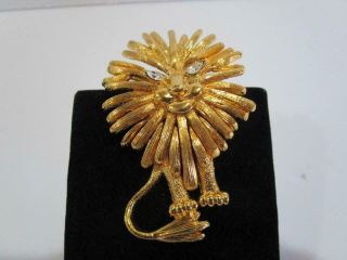 Vintage St.  John Sj Rhinestone Whimsical Lion Figural Brooch Pin