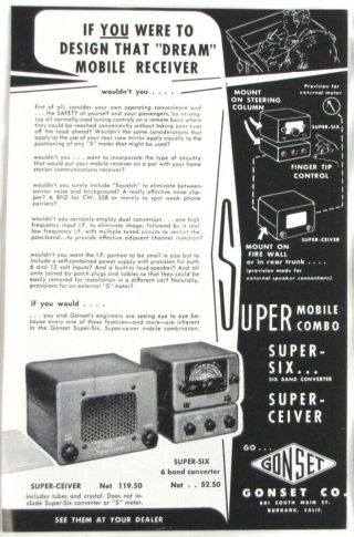 Vintage 1956 Gonset - Ceiver Receiver Ham Radio Print Ad