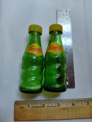 Squirt Green Glass Soda Bottle Salt And Pepper Shakers