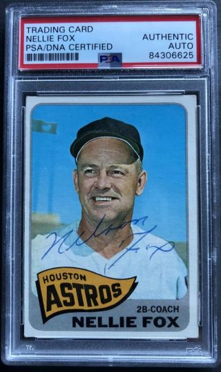 Nellie Fox Signed Autographed 1965 Topps Card.  Psa