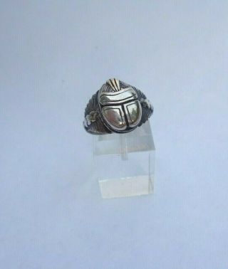 Vintage Ornate Sterling Silver 925 Egyptian Scarab RING sz 6 3