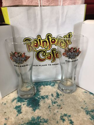 2 Rainforest Cafe Orlando Florida Pilsner Beer Bar Pint Glass