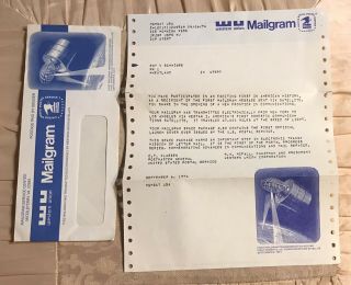 1974 Western Union Mailgram Pw197