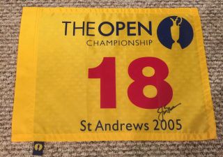 Jack Nicklaus Signed 2005 British Open St Andrews Pin Flag In Person Autograph