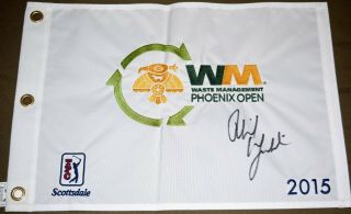 Phil Mickelson Signed 2015 Waste Management Phoenix Open Flag - 3x Champion Psa
