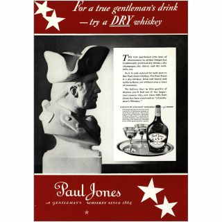 1937 Paul Jones Whiskey: True Gentlemans Drink Vintage Print Ad