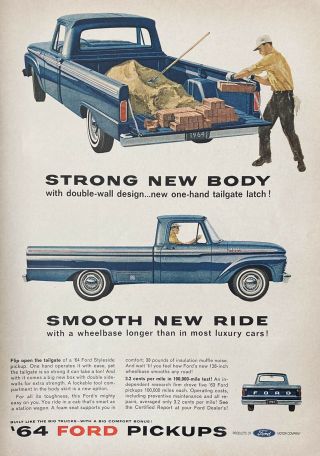 1964 Ad (xh10) Ford Motor Co.  Ford 100 Styleside Pickup Truck