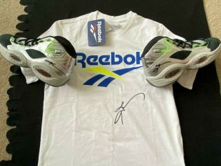 Allen Iverson In The Box Autographed Reebok Question Shoes & Shirt