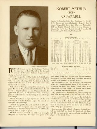 Lefty O ' Doul & Bob O ' Farrell Signed 1933 Who ' s Who in Baseball Page PSA/DNA 4