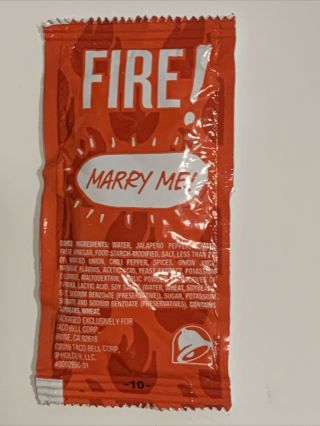 Rare Marry Me Taco Bell Fire Sauce Packet
