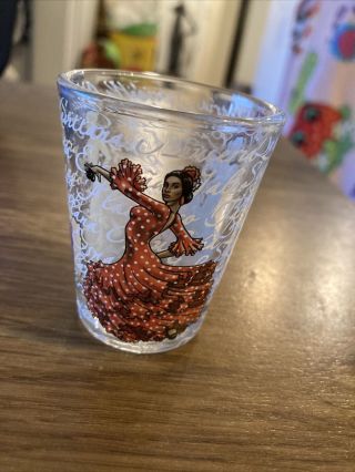 Vintage Shot Glass - Souvenir Of Spain,  Flamenco Dancers