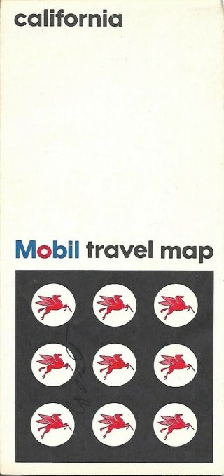 1966 Mobil Oil Road Map California Route 66 Los Angeles San Francisco Sacramento