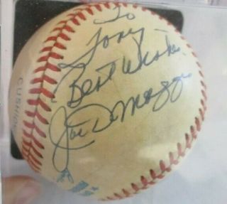 Joe Dimaggio Psa Dna Signed Baseball Inscribed Best Wishes Graded Autographed