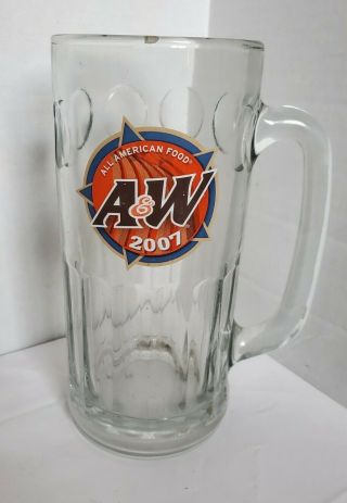 Vintage A&w Root Beer " All American Food " 20 Oz Heavy Glass Mug 1995 - 2007