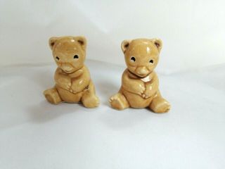Vintage Arcadia Ceramics Teddy Bears Salt And Pepper Shakers