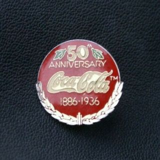 Coca Cola Pin Badge 50th Anniversary 1886 - 1936