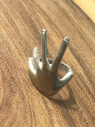 Taxco Modernist Mexico Sterling Silver Hand Ring