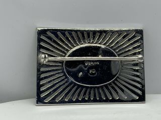 ANTIQUE Art Deco KD STERLING SILVER MONOGRAM Brooch Pin Marcasites EUL 2
