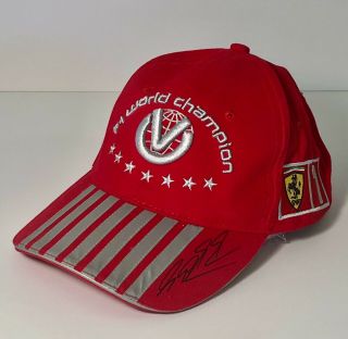 Michael Schumacher Formula 1 - 7 Time World Champion Autographed Ferrari Hat