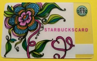 Starbucks Gift Card 2006 " Valentine Passion Flower " Old Logo Vhtf A Beauty
