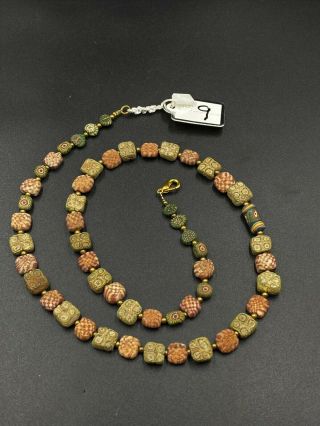 Ancient Antique Old Romans Mosaic Glass Beads Necklace1st Century Bc Trade Beads